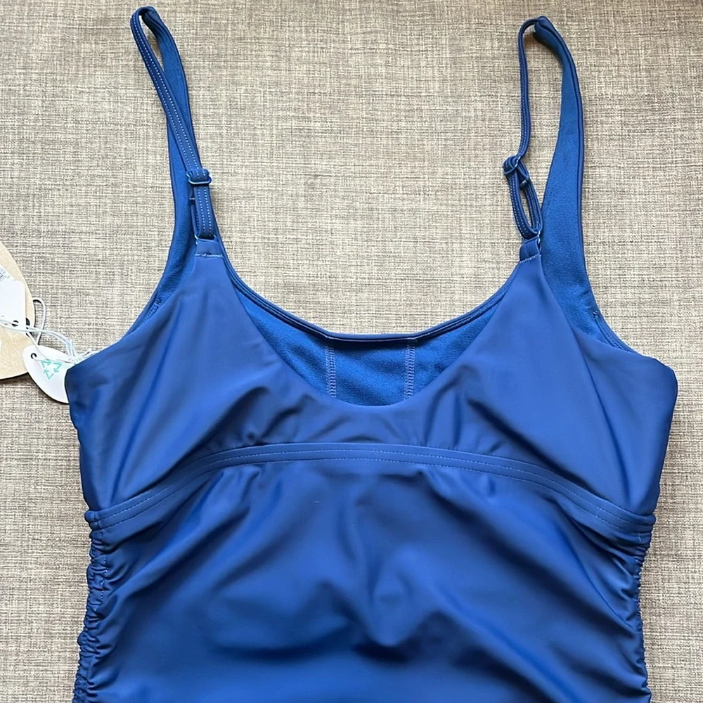Prana Navy Blue Tankini Swim Top New with Tags Size Small